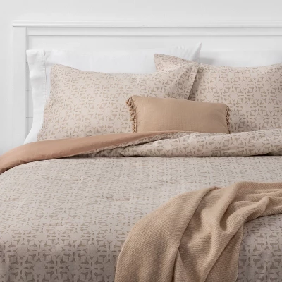 5pc Printed Geo Comforter Set Assorted Beiges - Threshold™ 9 5pc Printed Geo Comforter Set Assorted Beiges - Threshold™ - Image 7