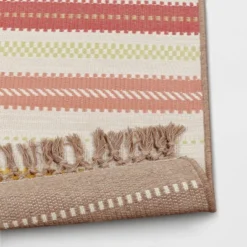 5'x7' Textural Stripe Rectangular Woven Outdoor Area Rug Light Pink - Threshold™ 7 5'x7' Textural Stripe Rectangular Woven Outdoor Area Rug Light Pink - Threshold™ -Threshold GUEST 8cfd2fd5 5bd5 4e16 9c2a c386fdabfe2f