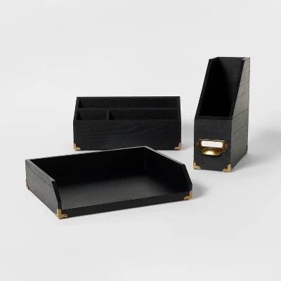 Wood Magazine File Black - Threshold™ 5 Wood Magazine File Black - Threshold™ - Image 3