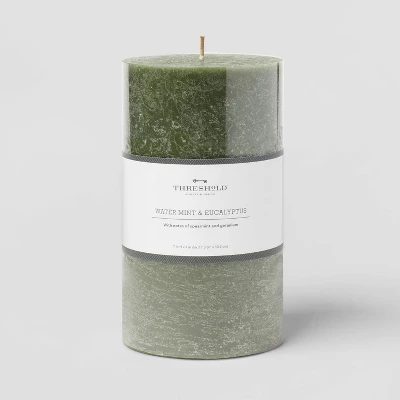 Pillar Candle Water Mint & Eucalyptus Green - Threshold™ 8 Pillar Candle Water Mint & Eucalyptus Green - Threshold™ - Image 6