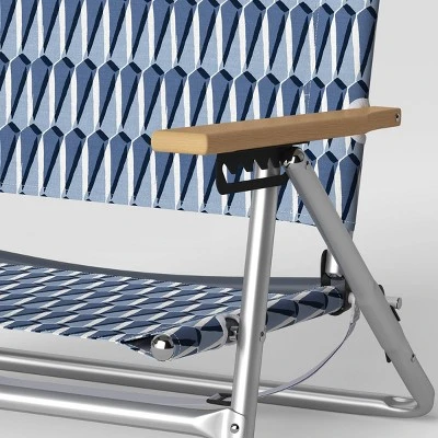 5 Position Beach Chair With Aluminum Frame & Wood Arms - Threshold™ 7 5 Position Beach Chair With Aluminum Frame & Wood Arms - Threshold™ - Image 5