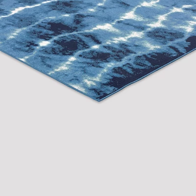 Shibori Waves Outdoor Rug Navy - Threshold™ 4 Shibori Waves Outdoor Rug Navy - Threshold™ - Image 2