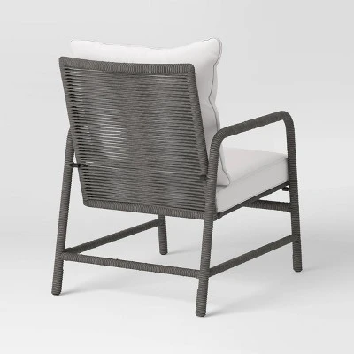 2pc Granby Padded Wicker Outdoor Patio Chairs, Club Chairs Gray - Threshold™ 6 2pc Granby Padded Wicker Outdoor Patio Chairs, Club Chairs Gray - Threshold™ - Image 4