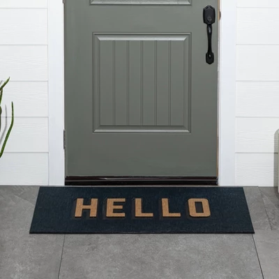 1'7.5"x3'11" 'Hello' Doormat Black/Tan - Threshold™ 6 1'7.5"x3'11" 'Hello' Doormat Black/Tan - Threshold™ - Image 4