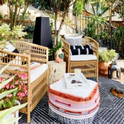 Mulberry 3pc Patio Chat Set - Natural - Threshold™ -Threshold GUEST a2e21cfb 9a8a 4a42 ade9 0f769912e1b7