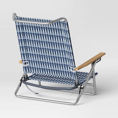 5 Position Beach Chair With Aluminum Frame & Wood Arms - Threshold™ 5 5 Position Beach Chair With Aluminum Frame & Wood Arms - Threshold™ - Image 3