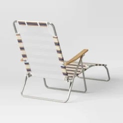 Striped Aluminum Beach Lounger With Wood Arms - Threshold™ 10 Striped Aluminum Beach Lounger With Wood Arms - Threshold™ -Threshold GUEST a72bf634 d3db 44d5 b2f4 d19d9498af18