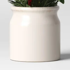 Artificial Plant Small Mixed Greenery And Poinsettia Arrangement - Threshold™ -Threshold GUEST a9053a0b a30d 4a80 8590 df35b1f76a81