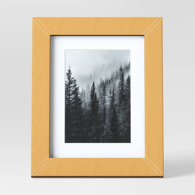 7" X 9" Matted To 5" X 7" Faux Leather Table Frame Light Brown - Threshold™ 4 7" X 9" Matted To 5" X 7" Faux Leather Table Frame Light Brown - Threshold™ - Image 2