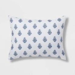 5pc Block Print With Border Comforter Bedding Set White/Blue - Threshold™ 12 5pc Block Print With Border Comforter Bedding Set White/Blue - Threshold™ -Threshold GUEST b03a15d2 8e0b 42ad bda7 eeee200581c9