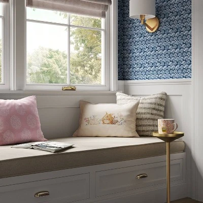 Woven Striped Square Throw Pillow Black/Ivory - Threshold™ 3 Woven Striped Square Throw Pillow Black/Ivory - Threshold™