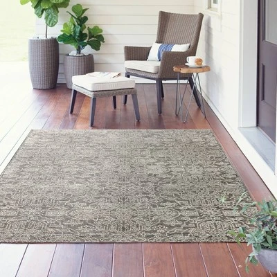 5' X 7' Outdoor Rug Ornamental Charcoal - Threshold™ 4 5' X 7' Outdoor Rug Ornamental Charcoal - Threshold™ - Image 2