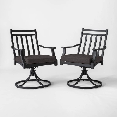 Fairmont 2pk Metal Patio Swivel Rocking Dining Chair - Threshold 3 Fairmont 2pk Metal Patio Swivel Rocking Dining Chair - Threshold
