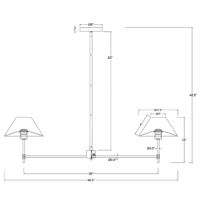 Metal Two Arm Shaded Chandelier Ceiling Light Black - Threshold™ Designed With Studio McGee 6 Metal Two Arm Shaded Chandelier Ceiling Light Black - Threshold™ Designed With Studio McGee - Image 4