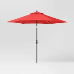 9'x9' Market Solar Patio Umbrella - Black Pole - Threshold™ -Threshold GUEST ba85e5df 6421 46b1 bdf3 9dbaa9526283