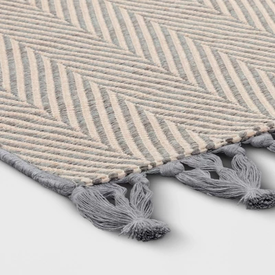 5' X 7' Herringbone Outdoor Rug Ivory/Cashmere Gray - Threshold™ Designed With Studio McGee 4 5' X 7' Herringbone Outdoor Rug Ivory/Cashmere Gray - Threshold™ Designed With Studio McGee - Image 2