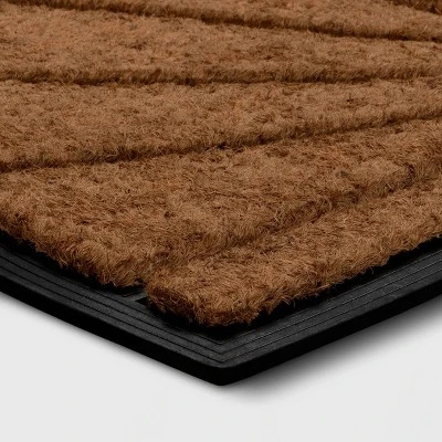1'6"x2'6" Half Moon Rubber Coir Doormat Black - Threshold™ 4 1'6"x2'6" Half Moon Rubber Coir Doormat Black - Threshold™ - Image 2