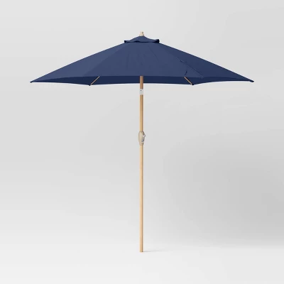 9'x9' Market Patio Umbrella - Light Wood Pole - Threshold™ 17 9'x9' Market Patio Umbrella - Light Wood Pole - Threshold™ - Image 15