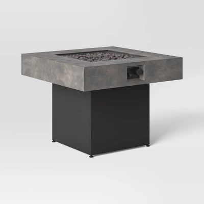 34" Square Liquid Propane Fire Pit - Gray - Threshold™ 4 34" Square Liquid Propane Fire Pit - Gray - Threshold™ - Image 2