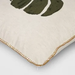 Printed Pumpkin With Blanket Stitch Edge Square Throw Pillow Light Beige - Threshold™ -Threshold GUEST c2255c07 703e 4cad a606 3358b834d802