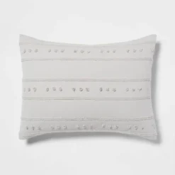 4pc Clipped Stripe Poms Comforter Bedding Set - Threshold™ -Threshold GUEST c513e7a2 e419 413e 9246 e63bf81df859