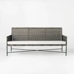 Wicker & Metal X Frame Patio Sofa - Gray - Threshold™ Designed With Studio McGee -Threshold GUEST cc70c42f 8a55 439d 94fa 2f1b97698daa