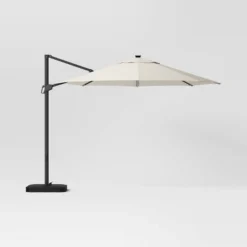11'x11' Offset Solar Patio Umbrella - Black Pole - Threshold™ -Threshold GUEST cf582cf1 085e 4b0f af3c 1c135f37dcb8