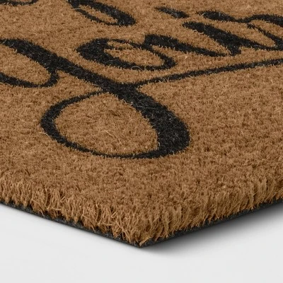 1'6"x2'6" Yay You're Here Coir Doormat Black/Beige - Threshold™ 3 1'6"x2'6" Yay You're Here Coir Doormat Black/Beige - Threshold™