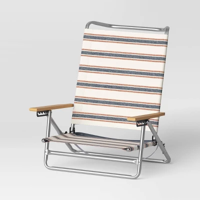 5 Position Beach Chair With Aluminum Frame & Wood Arms - Threshold™ 10 5 Position Beach Chair With Aluminum Frame & Wood Arms - Threshold™ - Image 8
