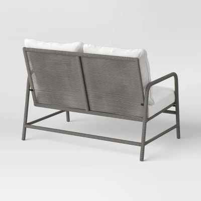 Granby Padded Wicker Patio Loveseat - Gray - Threshold™ 5 Granby Padded Wicker Patio Loveseat - Gray - Threshold™ - Image 3