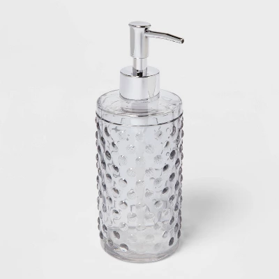 Hobnail Glass With Plastic Pump Soap/Lotion Dispenser Gray Tint - Threshold™ 4 Hobnail Glass With Plastic Pump Soap/Lotion Dispenser Gray Tint - Threshold™ - Image 2