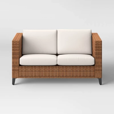 Brookfield Steel Wicker Loveseat - Light Brown - Threshold™ 4 Brookfield Steel Wicker Loveseat - Light Brown - Threshold™ - Image 2