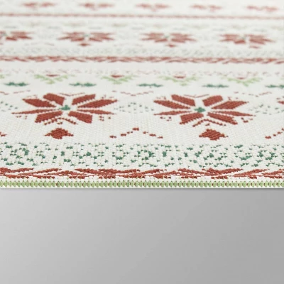 7' X 10' Fair Isle Outdoor Rug Red - Threshold™ 5 7' X 10' Fair Isle Outdoor Rug Red - Threshold™ - Image 3