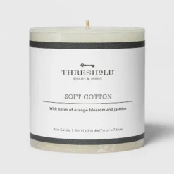 Pillar Candle Soft Cotton White - Threshold™ -Threshold GUEST d55a5595 2986 4235 8fc7 cb696b617fa6