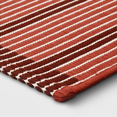7'x10' Dashed Stripe Outdoor Rug Warm - Threshold™ 4 7'x10' Dashed Stripe Outdoor Rug Warm - Threshold™ - Image 2