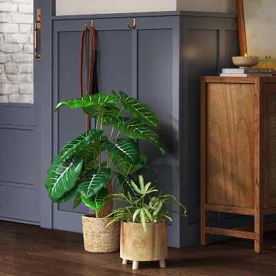 Artificial Dasheen Leaf In Basket - Threshold™ 3 Artificial Dasheen Leaf In Basket - Threshold™