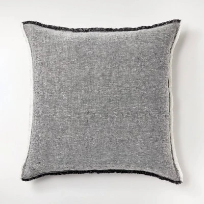 Oversized Reversible Linen Square Throw Pillow With Frayed Edges - Threshold™ Designed With Studio McGee 7 Oversized Reversible Linen Square Throw Pillow With Frayed Edges - Threshold™ Designed With Studio McGee - Image 5