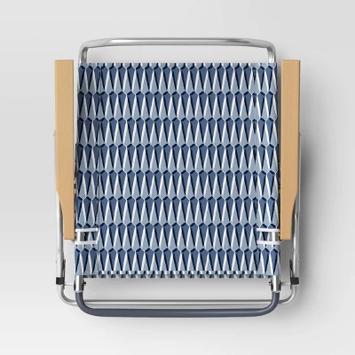 5 Position Beach Chair With Aluminum Frame & Wood Arms - Threshold™ 6 5 Position Beach Chair With Aluminum Frame & Wood Arms - Threshold™ - Image 4