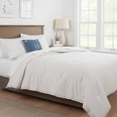 Space Dyed Cotton Linen Comforter & Sham Set - Threshold™ 3 Space Dyed Cotton Linen Comforter & Sham Set - Threshold™