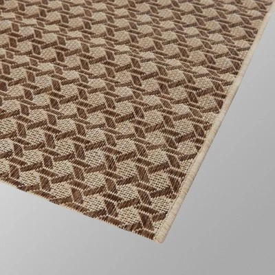 Cane Weave Outdoor Rug Tan - Threshold™ 6 Cane Weave Outdoor Rug Tan - Threshold™ - Image 4