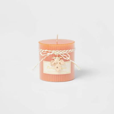 Ribbed Pillar Pumpkin Spice Candle - Threshold™ 5 Ribbed Pillar Pumpkin Spice Candle - Threshold™ - Image 3