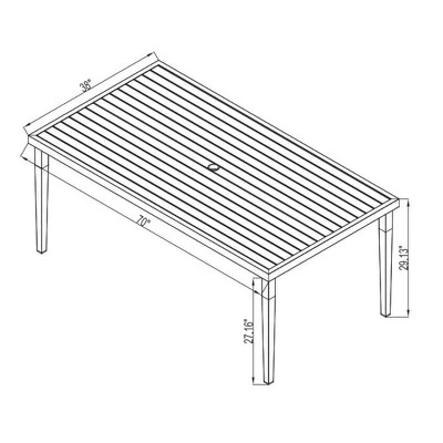 Fairmont Rectangle Steel Patio Dining Table, Outdoor Furniture - Black - Threshold™ 10 Fairmont Rectangle Steel Patio Dining Table, Outdoor Furniture - Black - Threshold™ - Image 8