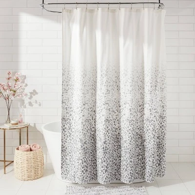 Leopard Glam Shower Curtain Ombre Gray - Threshold™ 3 Leopard Glam Shower Curtain Ombre Gray - Threshold™