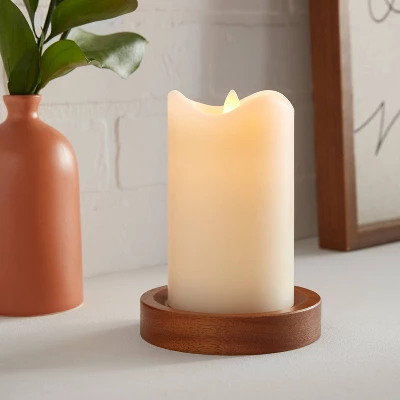 5" X 3" LED Flickering Flame Candle Cream - Threshold™ 3 5" X 3" LED Flickering Flame Candle Cream - Threshold™