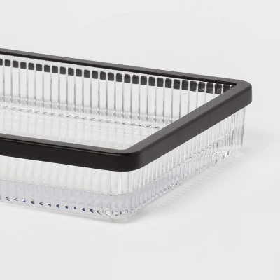 Ribbed Glass Tray Black - Threshold™ 5 Ribbed Glass Tray Black - Threshold™ - Image 3