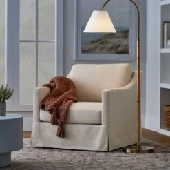 Rattan Wrap Arc Floor Lamp Brass (Includes LED Light Bulb) - Threshold™ Designed With Studio McGee 7 Rattan Wrap Arc Floor Lamp Brass (Includes LED Light Bulb) - Threshold™ Designed With Studio McGee -Threshold GUEST f4ed067b 7482 4d63 b728 f9f017a4815b