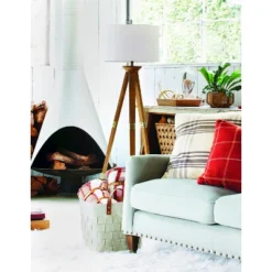 Oak Wood Tripod Floor Lamp Dark Brown - Threshold™ -Threshold GUEST f662f2ec 6ed0 4f35 8681 9ea5c84bfc7c