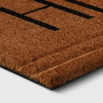 1'6"x2'6" 'Hello' Stripe Border Coir Doormat Natural - Threshold™ 4 1'6"x2'6" 'Hello' Stripe Border Coir Doormat Natural - Threshold™ - Image 2