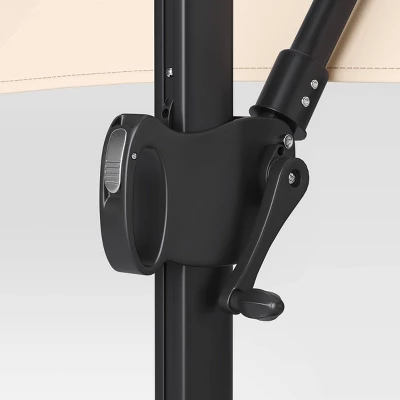 11'x11' Offset Patio Umbrella Tan - Black Pole - Threshold™ 5 11'x11' Offset Patio Umbrella Tan - Black Pole - Threshold™ - Image 3