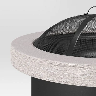 32" Stack Stone Wood Burning Outdoor Fireplace With Spark Screen - Threshold™ 5 32" Stack Stone Wood Burning Outdoor Fireplace With Spark Screen - Threshold™ - Image 3